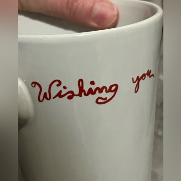 “Wishing You a Merry Christmas” tall cocoa mugs, set of 3 - Picture 5 of 6